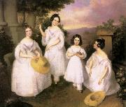 Brocky, Karoly The Daughters of Medgyasszay oil painting reproduction